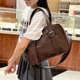 thumbnail image 1 of stanreset Japanese PU Shoulder Bag For Students Leather Handbag With Large Capacity Large Capacity brown, 1 of 6