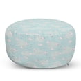 thumbnail image 1 of Cartoon Pouf Cover with Zipper, Continuous Abstract Sky Pattern with Clouds and Birds, Soft Decorative Fabric Unstuffed Case, 30" W X 17.3" L, Blue Purpleblue, by Ambesonne, 1 of 5