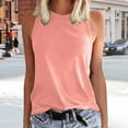 thumbnail image 2 of BYHONG Women's Solid Color Tank Top Sleeveless Round Neck Vest Summer Womens Blouses Casual T-Shirt Style Top Light Pink M, 2 of 4