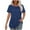 Blue, variant on fatyb Summer Tops for Women Casual Eyelet Embroidery Shirts Short Sleeve Lightweight Beach Tunic Blouses