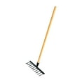 thumbnail image 3 of Almencla Garden Leaf Rake Wooden Handle Flower Bed Weeding Gathering Leaves Lawn Rake 10 Teeth 33x12x10cm, 3 of 8