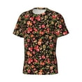 thumbnail image 3 of Yiaed Rose Flowers Print Mens Short Sleeve Tight Fit T-Shirt, Crewneck Casual Tee-X-Large, 3 of 5