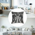 thumbnail image 5 of Monkeys Throw Pillow Covers  Black White Checked Cushion Covers for Couch Sofa Farmhouse Style Monkey Decorative Pillowcases Black Gray White Beige Outdoor Pillows Covers, 5 of 7