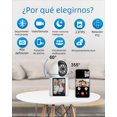 thumbnail image 2 of 2K Cámara de Seguridad Interior con Pantalla de 2,8 Pulgadas, cámara de Seguridad para Interiores Inalámbrica WiFi, Full-Color Visión Nocturna, Audio Bidireccional, Alarma, Detección de Movimiento, 2 of 7
