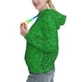 thumbnail image 2 of Uemuo Green Sparkling Shiny Pattern Women's Hoodie with Eye-catching Drawstrings- Casual Pullover Hoodie with Kangaroo Pocket, Stylish Hooded Sweatshirt-Small, 2 of 7