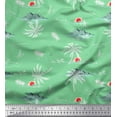 thumbnail image 1 of Soimoi Green Modal Satin Fabric Palm Tree & Sunset Beach Print Fabric by the Yard 42 Inch Wide, 1 of 1