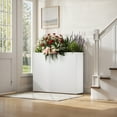 thumbnail image 2 of Tall Planter Box with Removable Insert Shelf & Drainage Holes, Large Metal Flowers Pot for Outdoor/Indoor Patio Garden, 38x10.24x30 Inches, White, 2 of 10