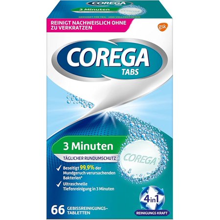 Corega Rapid Denture/Third Teeth Cleaning Sticks, 1x66 Teething Cleaning Tablets - Cleaning in 3 Minutes