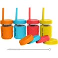 thumbnail image 1 of Vasos de vidrio para beber 22 (12 oz, colores brillantes: azul, verde, morado, amarillo) Colores brillantes: naranja, rojo, amarillo, azul 8 oz, 1 of 5