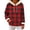 A-Red, variant on successthop Hoodie for Women Pullover with Pockets Long Sleeve Drawstring Top Plus Size Fleece Neck Checkered Streetwear