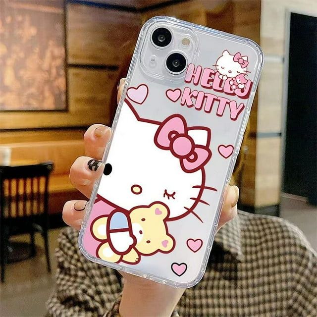 Hello Kitty Cartoon Cute For iPhone 15 14 Plus 13 12 11 Pro Max 13 12 Mini XR XS Max Phone Case Funda Shell Liquid Silicon RJ