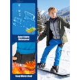 thumbnail image 3 of liyiyiyia Boys Snow Ski Pants Hiking Kids Girls Warm Snowboard Softshell Pants Outdoor Waterproof Windproof Fleece Lined Trousers Light Blue 4-5 T, 3 of 7