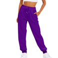 thumbnail image 2 of 2025 Women's Casual Pants Ladies Solid Color Drawstring Pants Jumpsuit for Women Casual Elastic Waist Casual Loose Pants Women Casual Figure Flattering Foot Fleece, 2 of 6