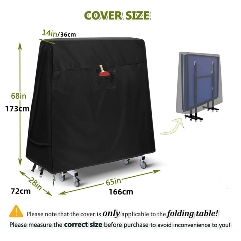 Yl-YANG Ping Pong Table Cover Outdoor Waterproof, Table Tennis Cover Indoor & Outdoor Fits Universal Tables Folding & Flat Tables with Paddles Organize Bag, 210D Oxford Fabric（oniy cover）