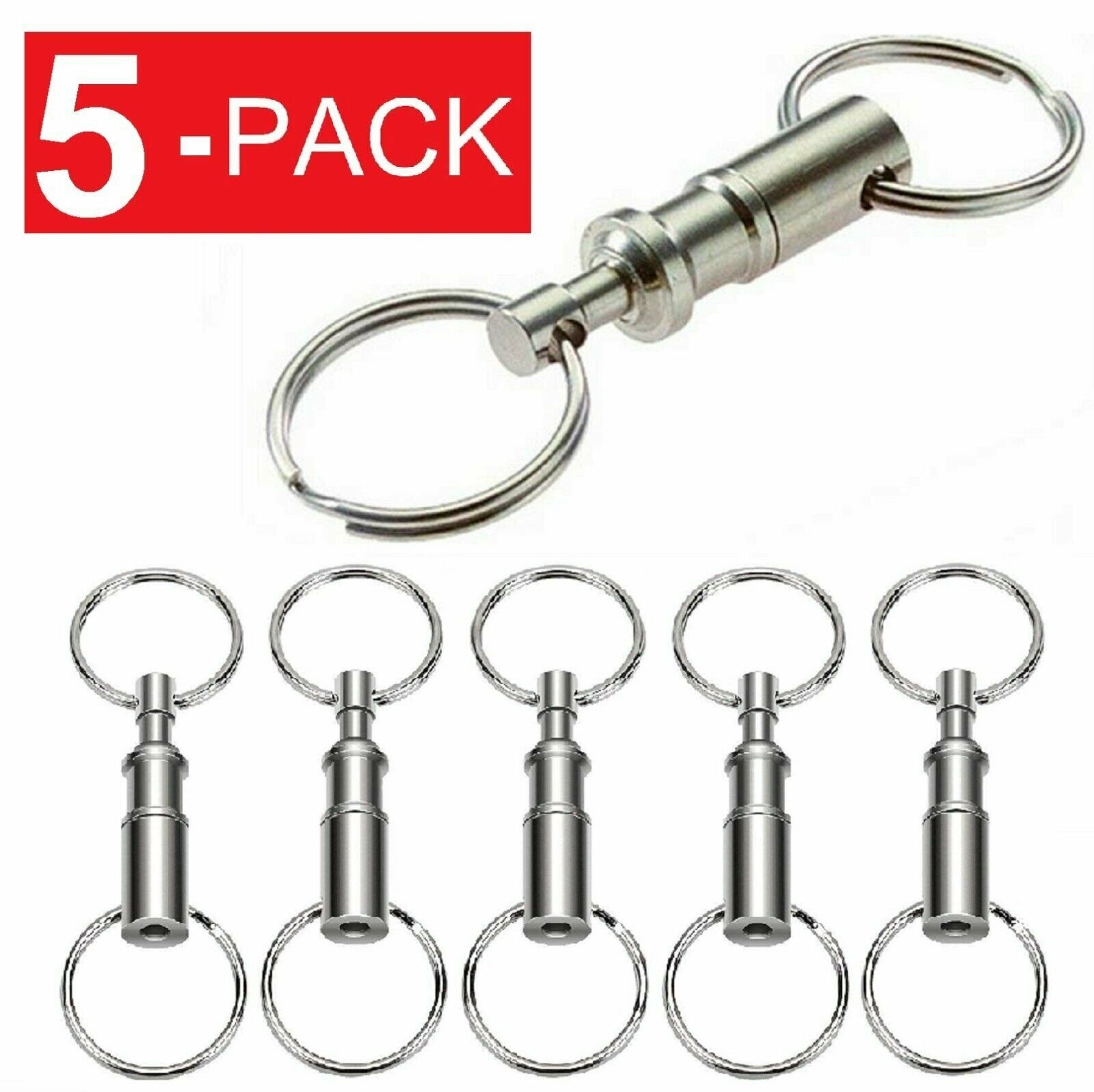 5 Pack Detachable Pull Apart Quick Release Keychain Key Rings US Free