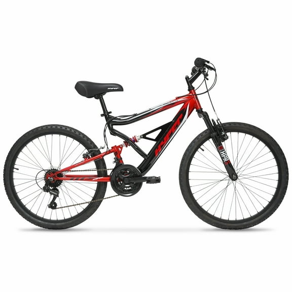 24" Hyper Bicycle Shocker Mountain Bike, Youth Ages 13 , Red and Black