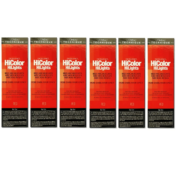 L'Oreal Excellence HiColor HiLights RED Permanent Hair Tint HC-05102 (6  Pack) - Walmart.com