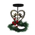 thumbnail image 6 of Christmas Reindeer & Heart Metal Candlestick - Table Centerpiece with Wreath & Red Berries - Festive Holiday Decor Enhancing Warm Ambiance for Christmas Gatherings & Home Tables, 5.31*4.33in, B, 6 of 6