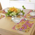 thumbnail image 4 of Ambesonne Floral Place Mats Set of 4, Funky Vibrant Flowers, Standard Size, Yellow Pink Orange, 4 of 6