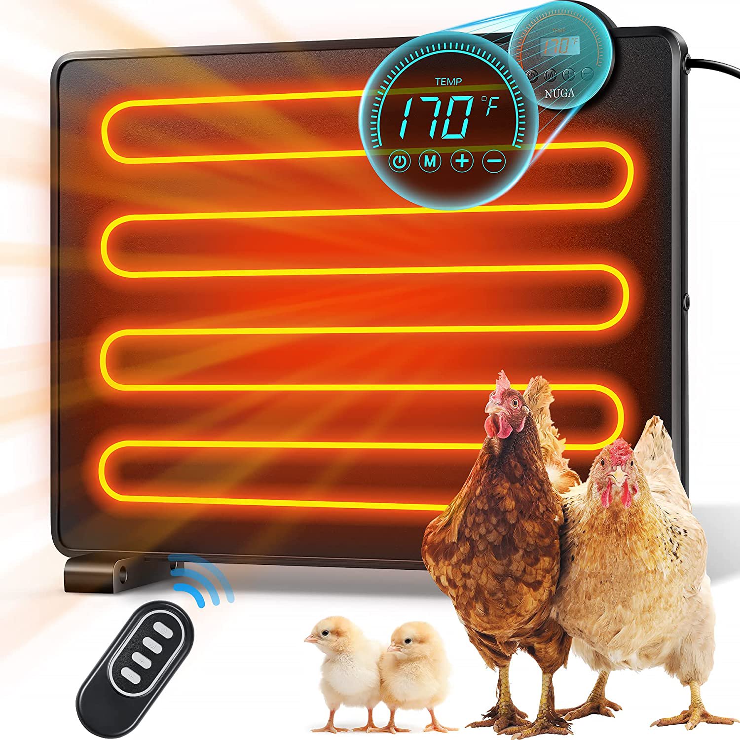 Chicken Coop Heater-Support Two-Side Heating 150 Watts Chicken Coop  Accessories, Radiant Heat Conduction Chicken Heaters Remote Control, Safer  Than Brooder Lamps, for Chick Kitten Puppy Pets - Walmart.com