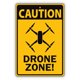 thumbnail image 1 of Aviso de precaución: zona de drones, obras de construcción, letrero de metal de aluminio novedoso y único. Tamaño: 8 x 12 pulgadas, 1 of 4