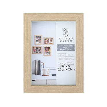 5" x 7" Natural Display Frame by Studio Décor - Includes Pre-attached Hanging Hardware - Horizontal or Vertical Display - 4 Pack