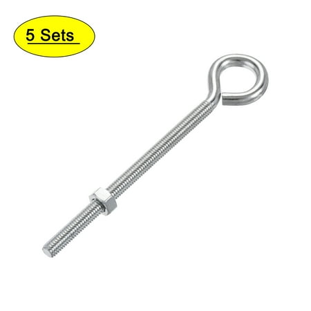 

Uxcell M6x90mm Eye Hook Screw Kit Carbon Steel White Zinc Plating 5 Pack