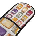 thumbnail image 4 of Yayeee Double Oven Mitt Kitchen Heat Resistant Baking 35" x7" Quilted Glove, Colorful Jam Jars, 4 of 6