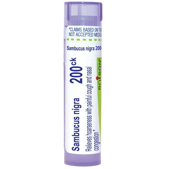 Boiron Sambucus Nigra 200CK, Homeopathic Medicine for Hoarseness With Painful Cough And Nasal Congestion, 80 Pellets