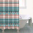 thumbnail image 5 of Small Stall Narrow Shower Curtain 36"W x 72"L – Tropical Bohemian Leaves, Mid-Century Abstract Boho Botanical Bathroom Decor, Vintage Floral Palm Leaf Pattern, Rustic Tribal Folk Style, 5 of 5