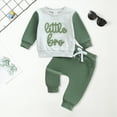 thumbnail image 2 of Xudanell Newborn Outfits Baby Boy Long Sleeved Trousers Suit for Kids 18 Months Boy Clothes with Casual Letter Embroidery, 2 of 5