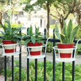 thumbnail image 2 of Macetas colgantes de hierro forjado, soporte para macetas, jardineras metálicas para valla, 3 unidades. Blanco, 2 of 5