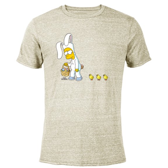 The Simpsons Bart Easter Egg Bunny - Short Sleeve Blended T-Shirt for Adults - Customized-Yellow