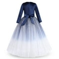 thumbnail image 3 of IBTOM CASTLE Flower Girl Velvet Floral Gradient Sequins Dress for Kids Wedding Bridesmaid Pageant Communion Formal Princess Puffy Gown 3-4 Years Dark Blue Sequins, 3 of 8