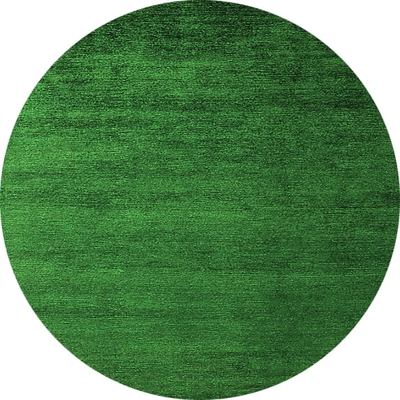 Ahgly Company Indoor Round Oriental Green Industrial Area Rugs, 5' Round