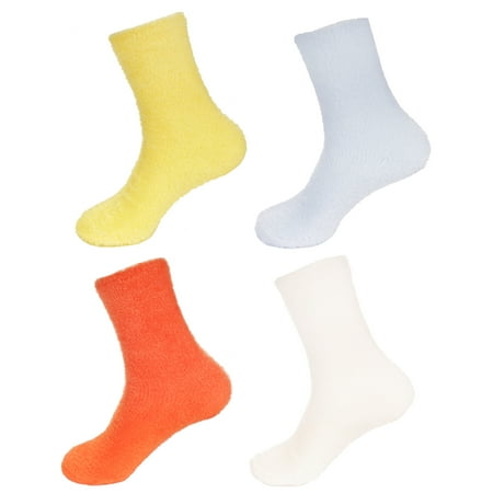 

Women s Extra Large Fuzzy Soft Colored Cozy Plush Warm Fluffy Socks - Assortment C - 4 Pairs