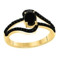 thumbnail image 1 of AoneJewelry 2.0 Ct. Oval Shape Black Diamond Ring Crafted In 10K Solid Rose, White & Yellow Gold, 1 of 5
