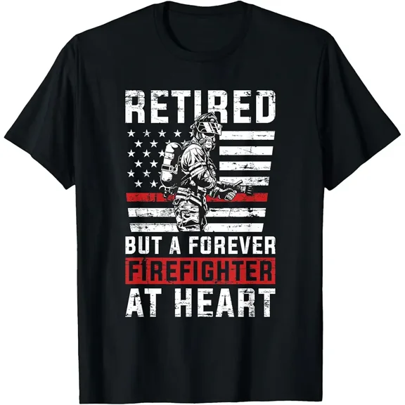 Firefighter Pride Rescue Inspired Style Retired Service Gift Unisex T-Shirt, up to size 5XL