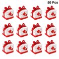 thumbnail image 3 of 50pcs Hearts Design Candy Boxes Square Chocolate Boxes Gift Container with Ribbon for Wedding (Red), 3 of 9
