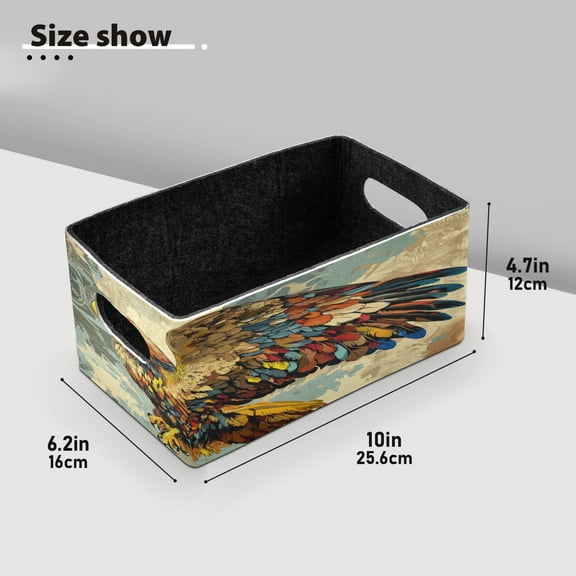BZSMCE Shelf Baskets Colorful Bird Print Pattern Storage Cube Bins 10.1*6.3*4.7in Set of 2
