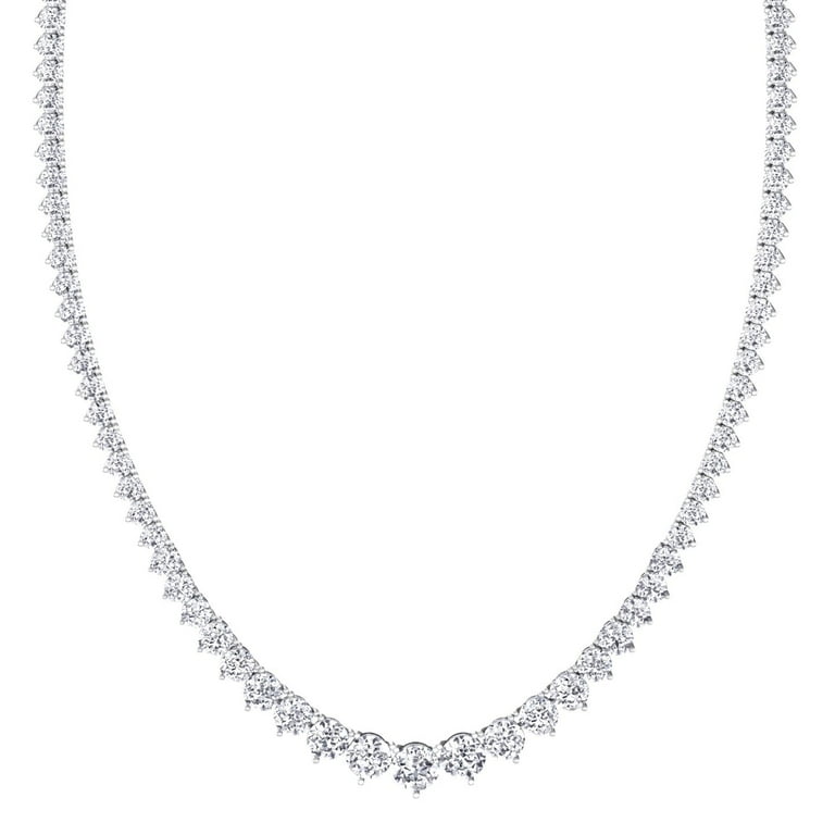 Lazio 5 Carat Riviera 3 Prong Graduated Diamond Tennis Necklace