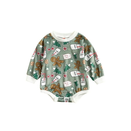 

Baby Boy Girls My First Christmas Outfit Romper Jumpsuit Sweatshirts Playsuit Xmas Pullover Fall Winter Clothes