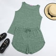 thumbnail image 7 of MOSHU Two Piece Lounge Sets for Women Solid Tank Tops and Knot Front Shorts Pajama Sets Drawstring Loungewear, 7 of 7
