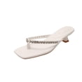 thumbnail image 2 of DIVVce Rhinestone Thong Kitten Heel Mules For Women Square Toe Slip On Evening Dress Casual Footwear, 2 of 8