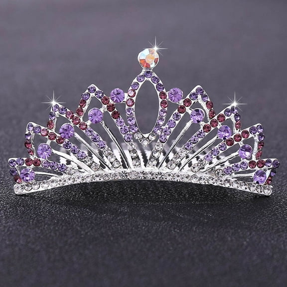 UPOUART 2Pcs Blue Crystal Crown Comb Lightweight Durable Hair Accessory for Party Decor