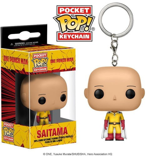 POP Anime One Punch Man Saitama Keychain Toys Action Figure Collectible Model PV 