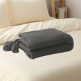 thumbnail image 7 of Taotanxi Throw Blanket Super Soft Cozy Fuzzy, Knitted Throw Blanket 37" x 39" for Couch Beige Blanket for Bed Sofa Chair Camping Travel (Gray), 7 of 7