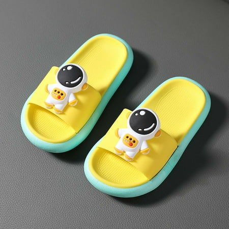 

Dpityserensio Children Toddler s Shoes Three-dimensional Cartoon Astronaut Non-slip Soft-soled Slippers Yellow 3-4 Years