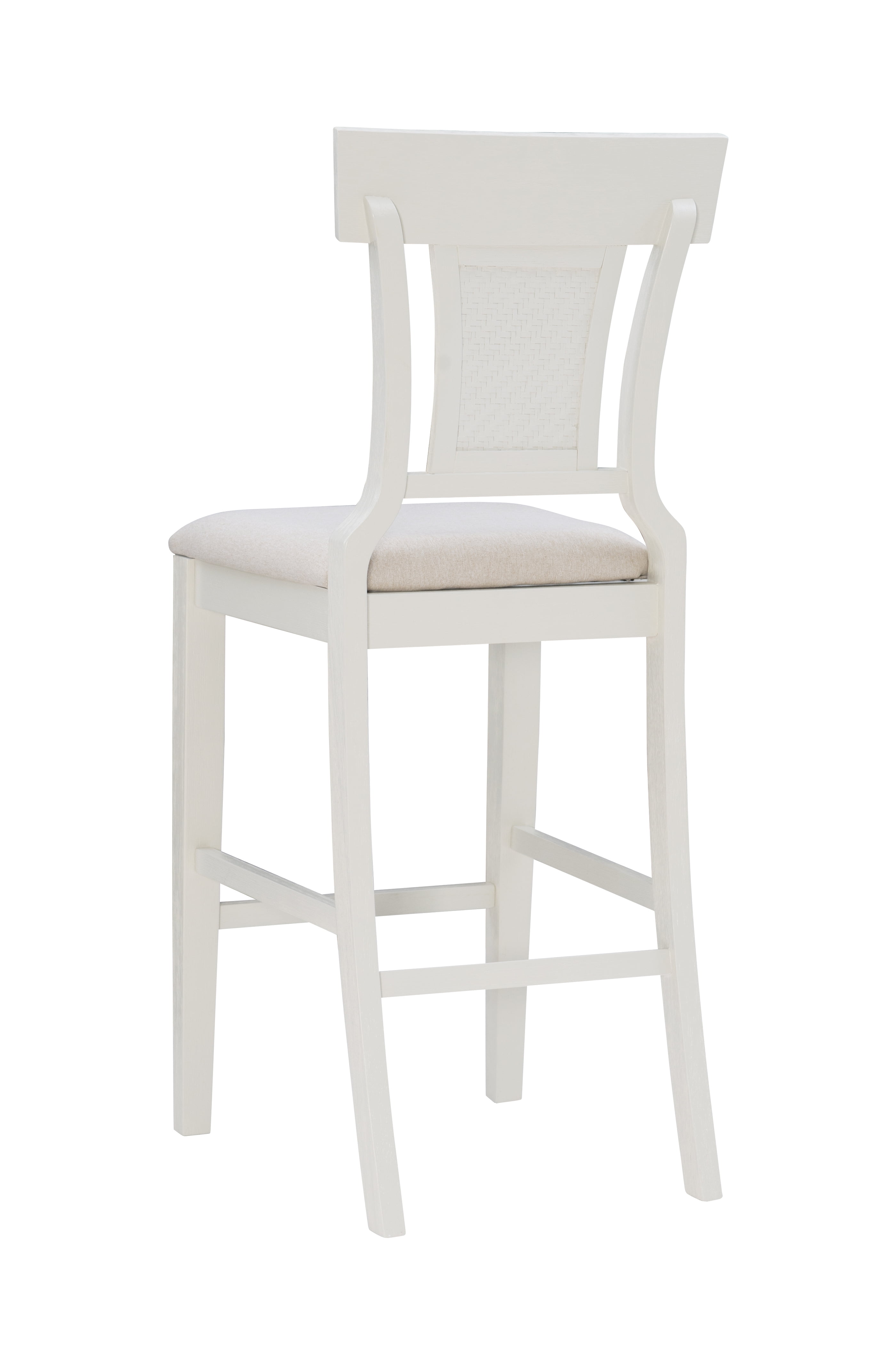 Linon Rylan 30" Bar Stool, Whitewash/Beige