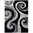 thumbnail image 2 of HR HANDCRAFT RUGS, Gray shag Rug 8x10 for Living Room Decor 2021 Rug Trends Bright Modern Swirls Pattern, 3-D Hand Curved Shaggy Black/Gray/Silver, 2 of 7